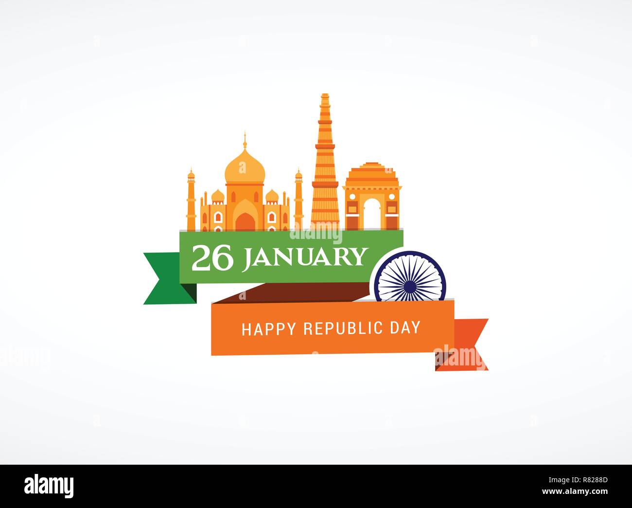 Repubblica indiana giorno concept design, banner, poster e il logo Illustrazione Vettoriale