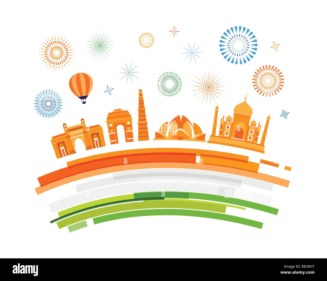 Repubblica indiana giorno concept design, banner, poster e il logo Illustrazione Vettoriale