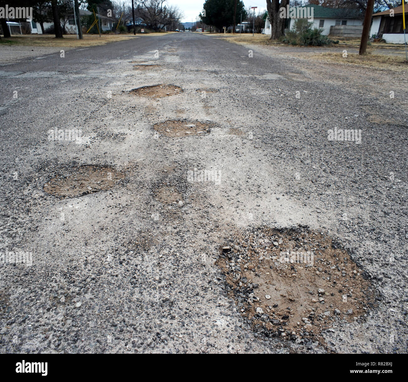 Buche in un Alpine, Texas, street. Foto Stock