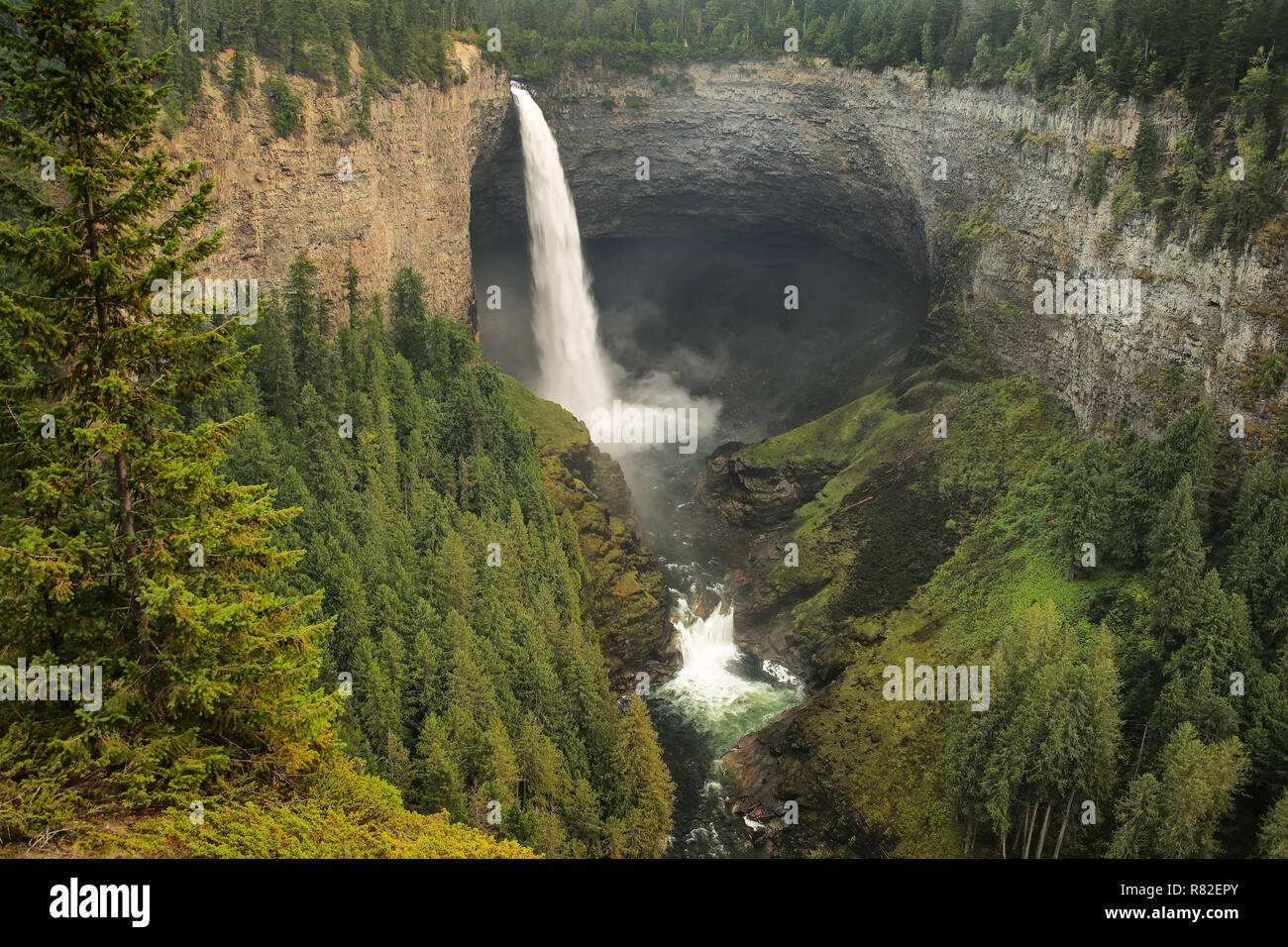 Helmcken cade sul fiume Murtle nel Grey Parco Provinciale, British Columbia, Canada. È la quarta più grande parco in British Columbia. Foto Stock