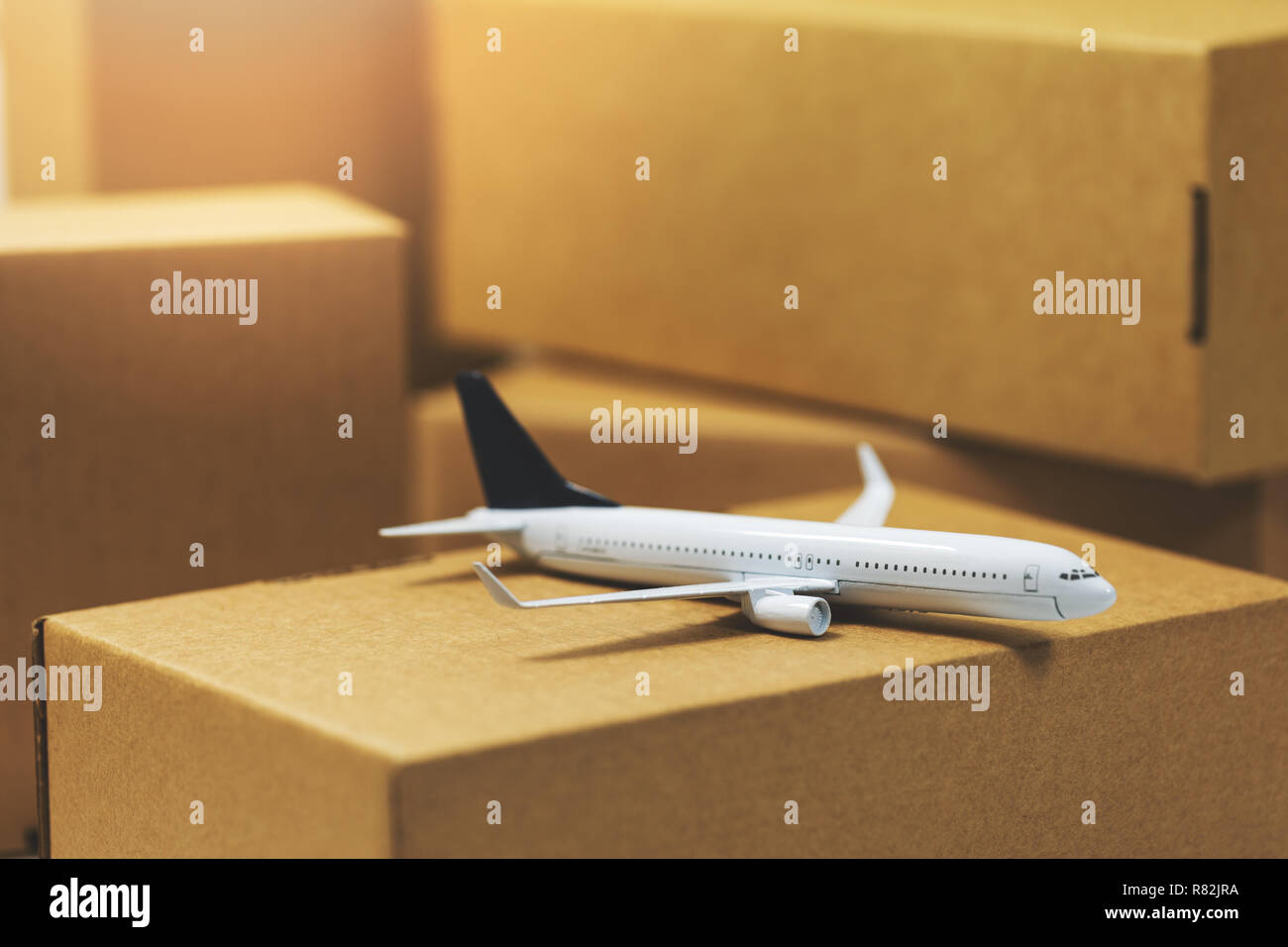 Il trasporto aereo di merci e logistica Foto Stock