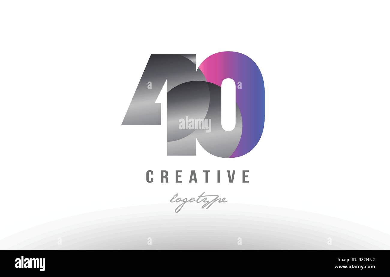 Progettazione di numero 40 grigio argento metallico in metallo colore sfumatura adatto come un logo per una società o business Illustrazione Vettoriale