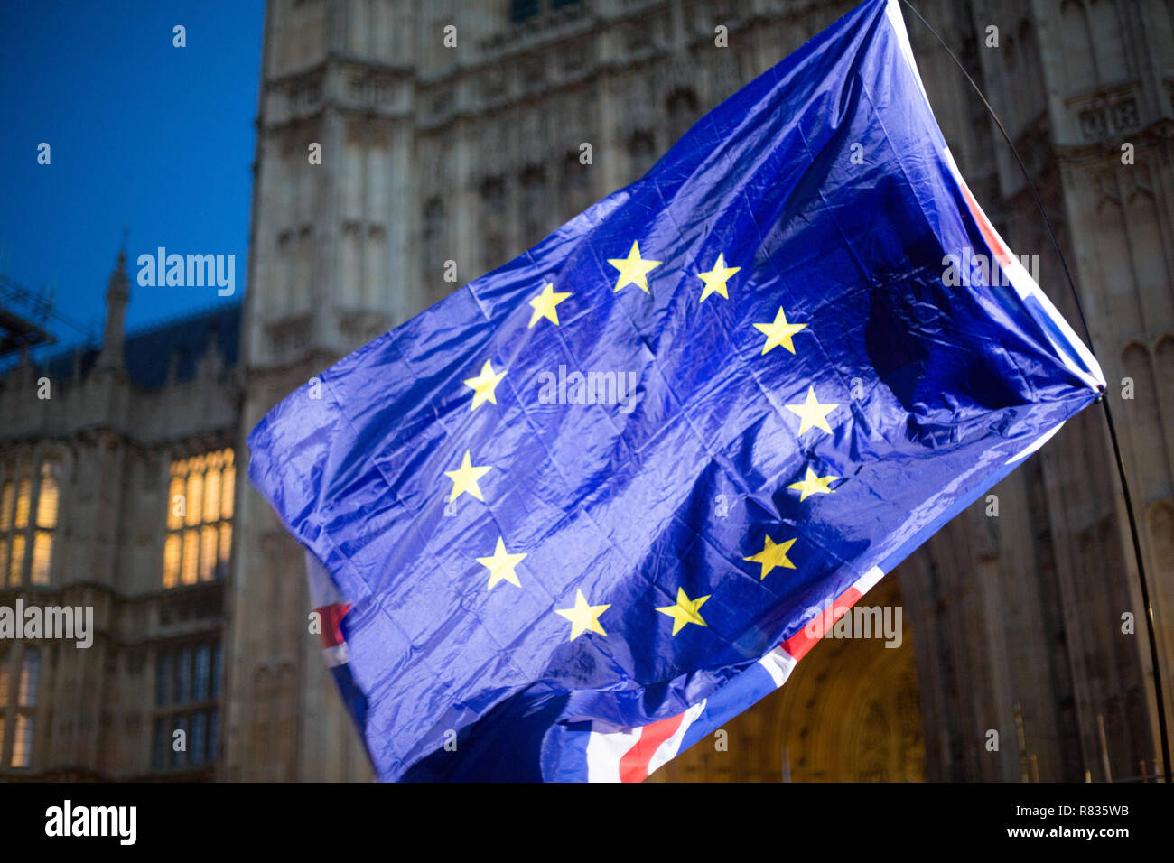 Londra, Regno Unito. Dodicesimo Dicembre, 2018. Brexit manifestanti fuori le case del parlamento , 12 dic 2018 Credit: George Wright Cracknell/Alamy Live News Foto Stock