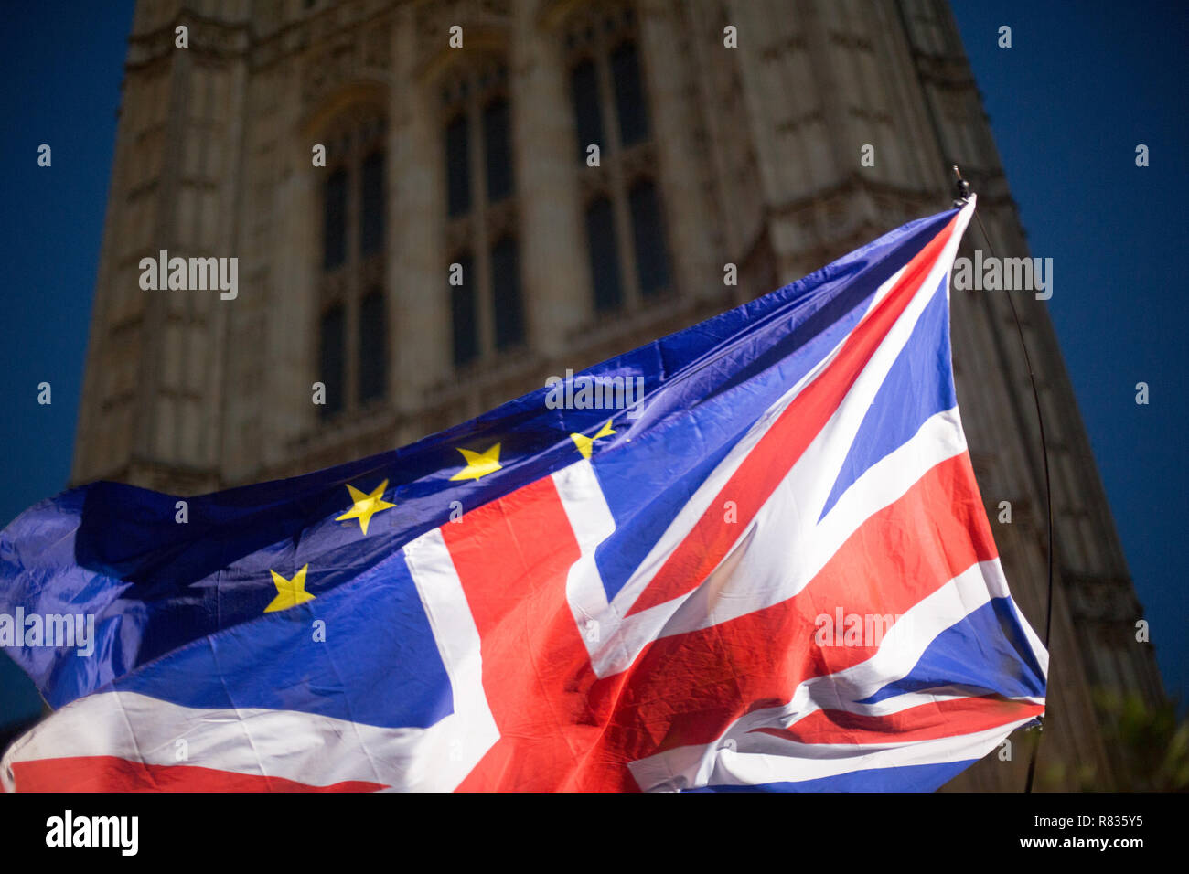 Londra, Regno Unito. Dodicesimo Dicembre, 2018. Brexit manifestanti fuori le case del parlamento , 12 dic 2018 Credit: George Wright Cracknell/Alamy Live News Foto Stock