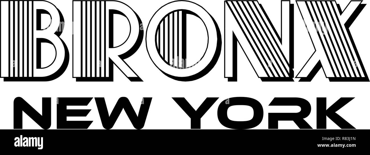 Bronx New York City Urban Tipografia per serigrafia abbigliamento Stampa Design Moderno. Illustrazione Vettoriale