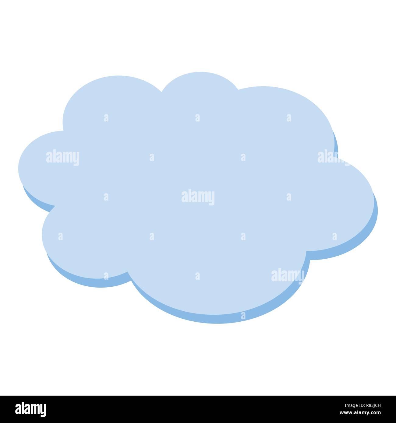 Cloud blu piatto semplice icona simbolo su bianco Illustrazione Vettoriale