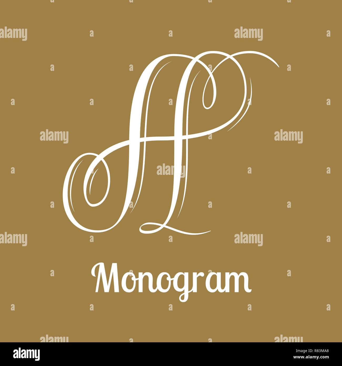 Lettera A - calligraphy monogram design Illustrazione Vettoriale