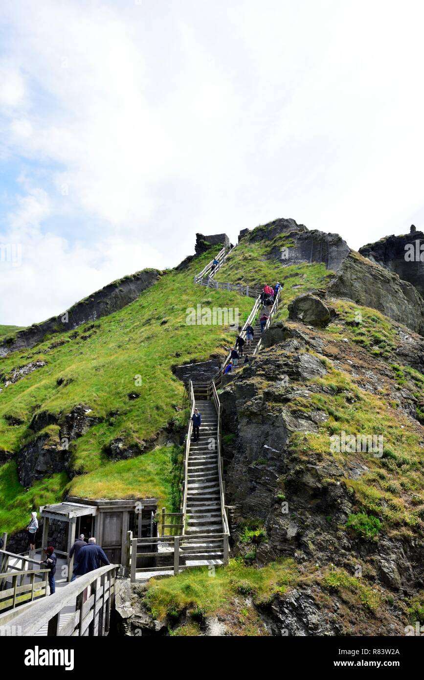 Tintagel Castle,Cornwall,l'Inghilterra,UK Foto Stock