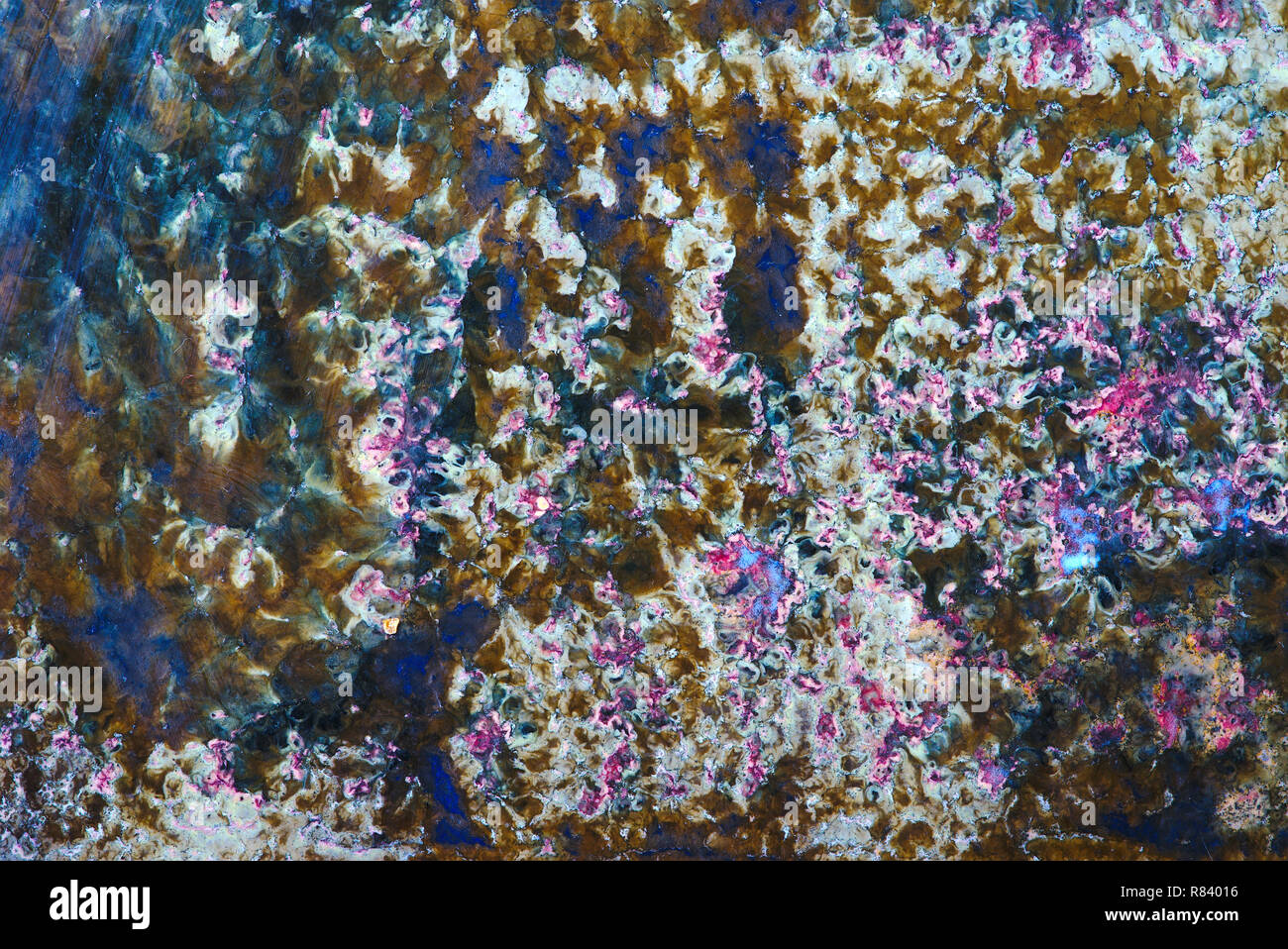 Vallauris texture ceramica, vista ravvicinata. colori psichedelici e modelli Foto Stock