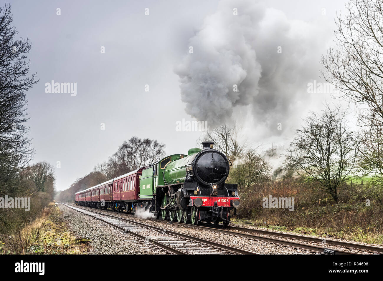 Mayflower treno a vapore sottoposto a prove di carico prima di entrare in servizio, passando attraverso Bentham sulla linea Lancaster-Leeds Foto Stock