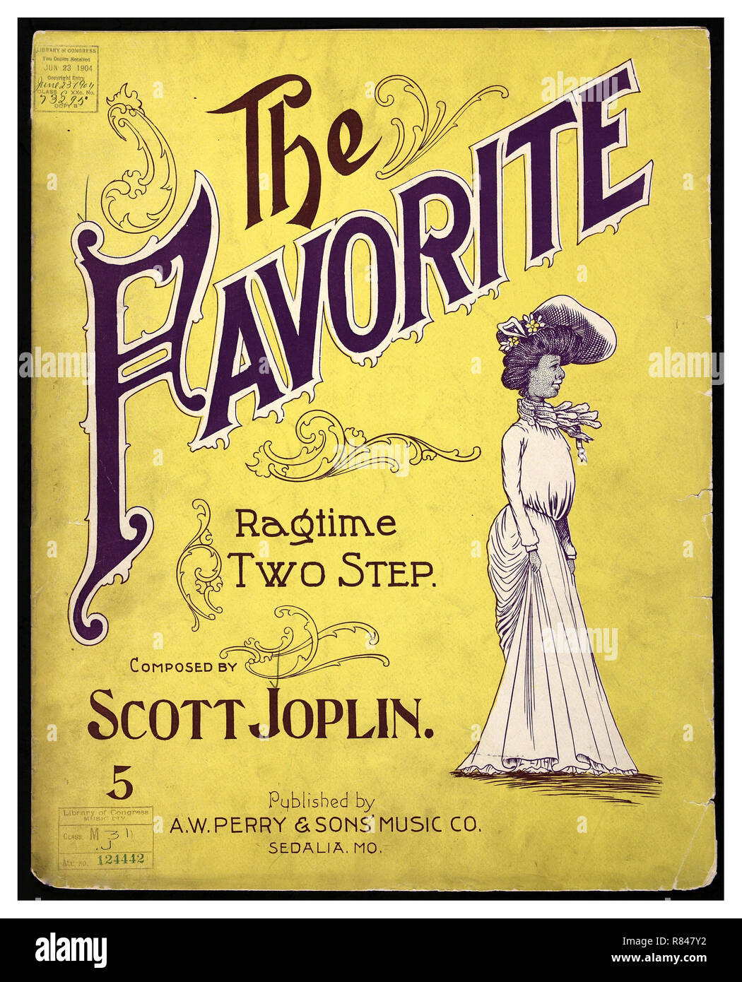 SCOTT JOPLIN 1900 'L' preferiti Ragtime due fase Foglio di musica da Scott Joplin pubblicato da AW Perry e figli Foto Stock