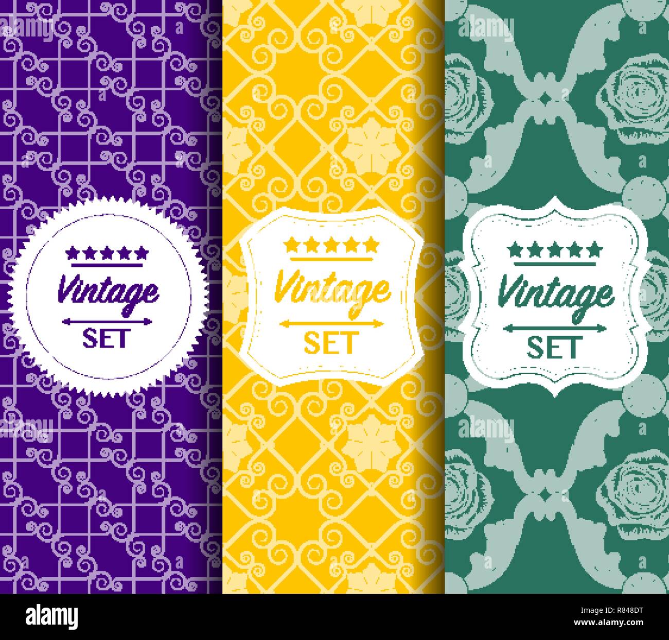 Brillante colore senza giunture vector pattern fatta di elementi forgiati Illustrazione Vettoriale