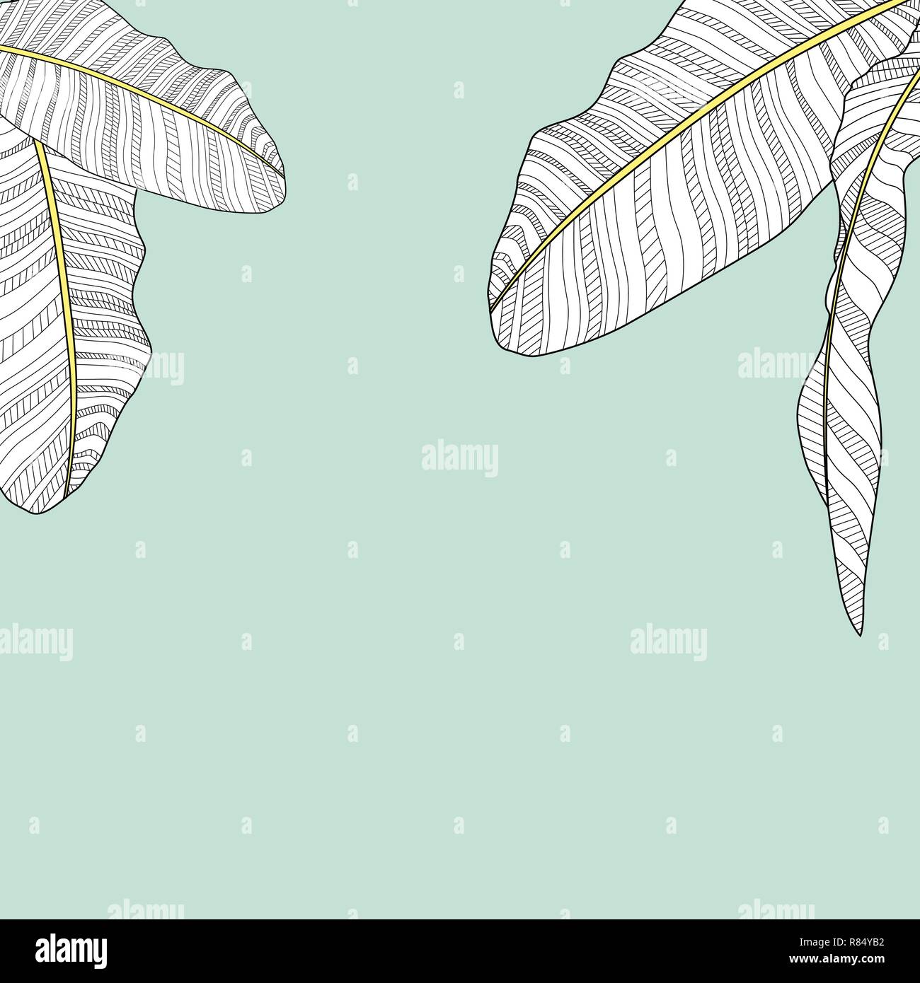 Di foglie di palma vettore illustrazione dello sfondo Illustrazione Vettoriale