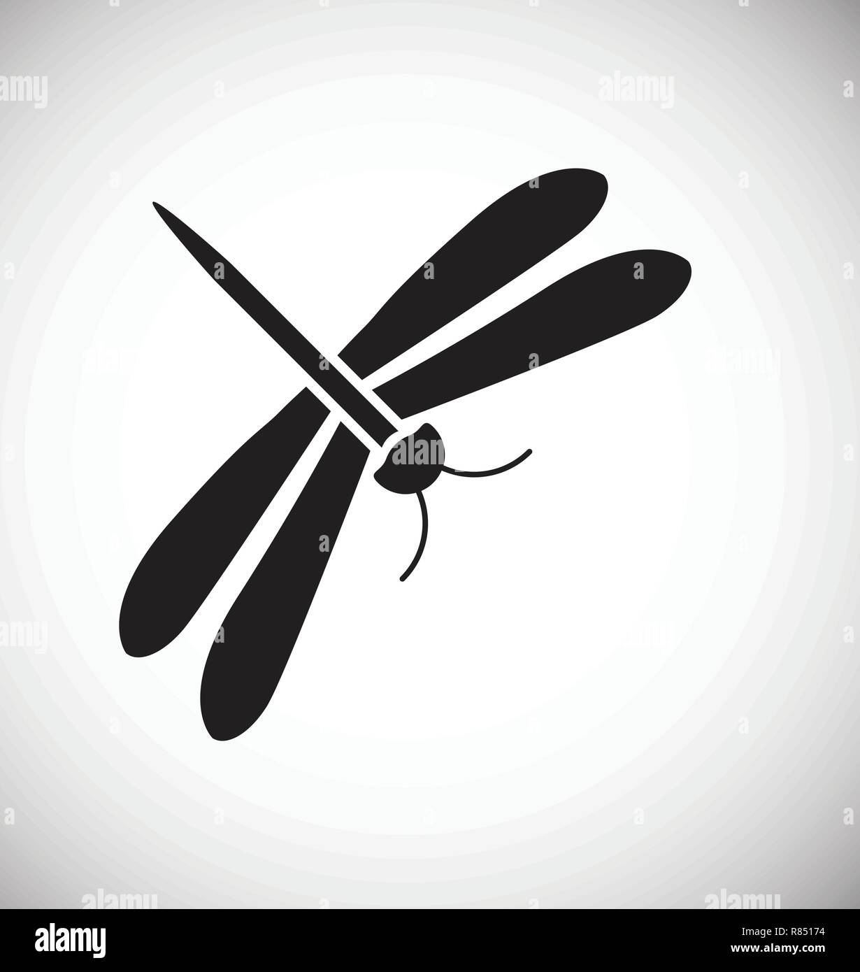 Icona a forma di libellula su sfondo bianco per grafica e web design, moderno vettore semplice segno. Concetto di Internet. Il simbolo alla moda per il design del sito web o del pulsante mobile app. Illustrazione Vettoriale
