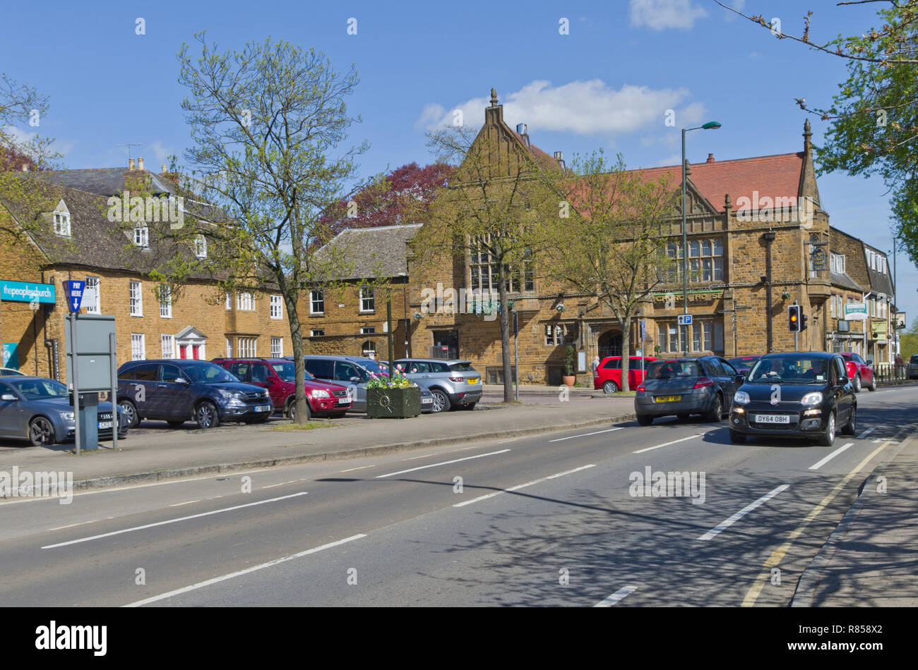 Vista generale in estate del Horsefair area di Banbury, Oxfordshire, Regno Unito Foto Stock