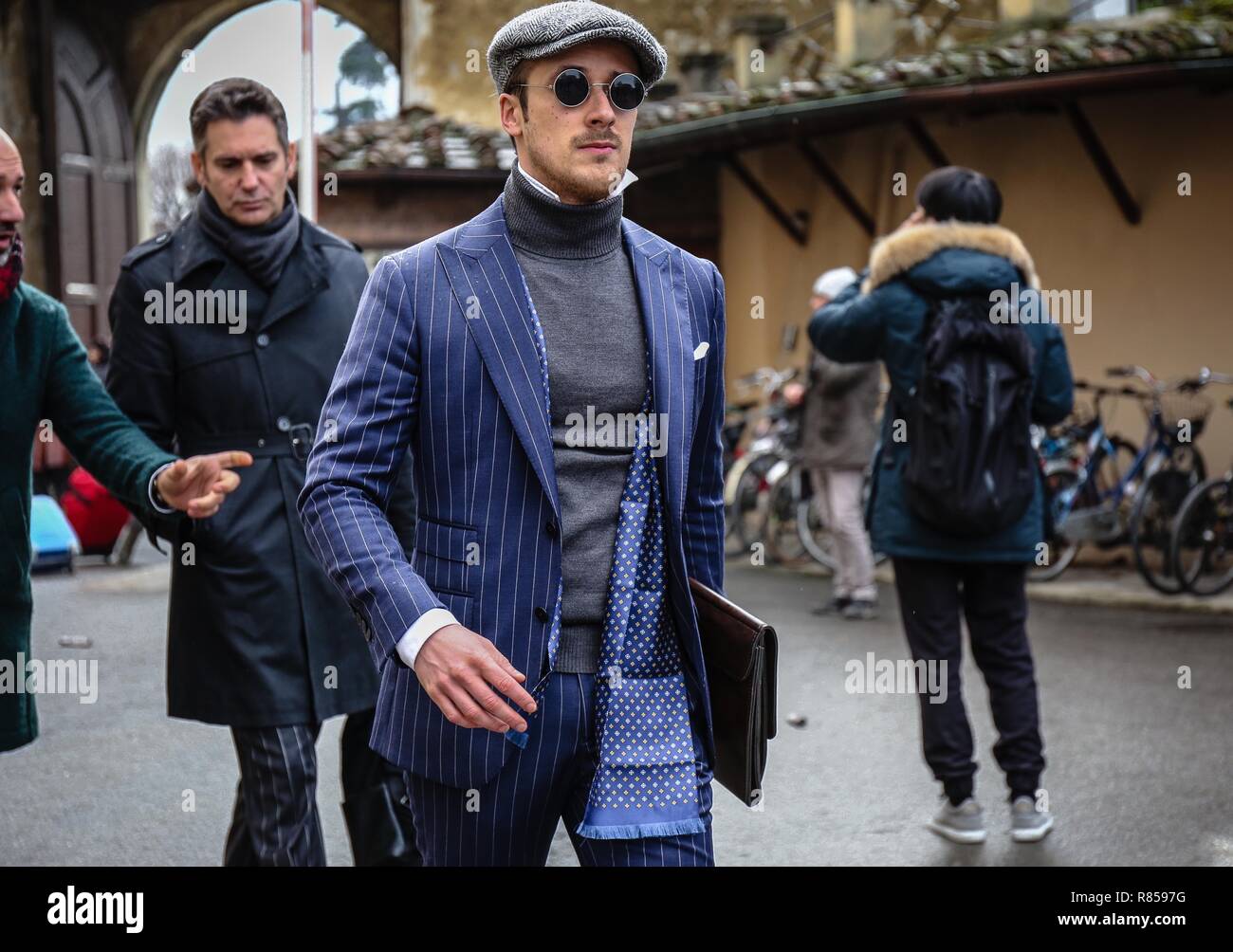 Firenze, Italia- 9 Gennaio 2018: Johannes Laschet sulla strada durante il Pitti 93. Foto Stock