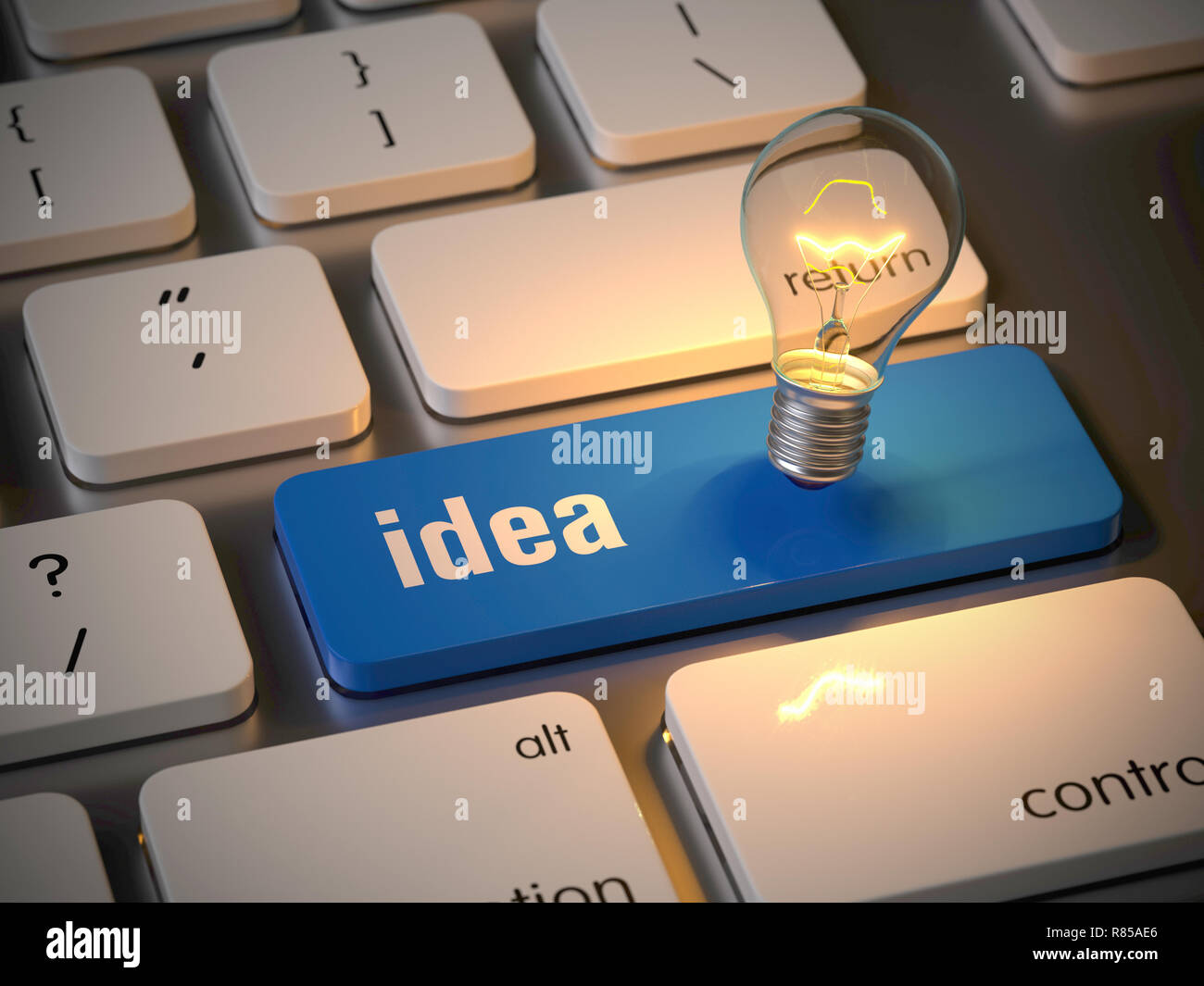 Idea sulla tastiera, rendering 3d,immagine concettuale. Foto Stock