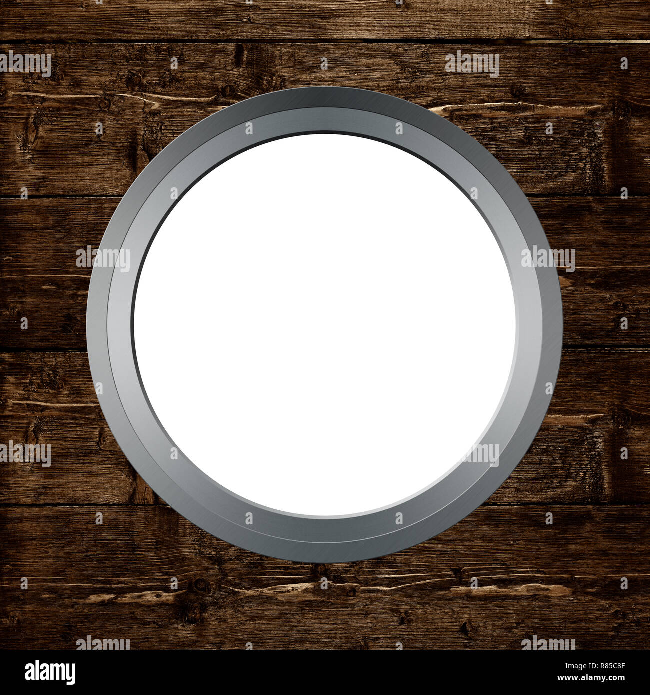 Sfondo di legno con oblò Foto Stock