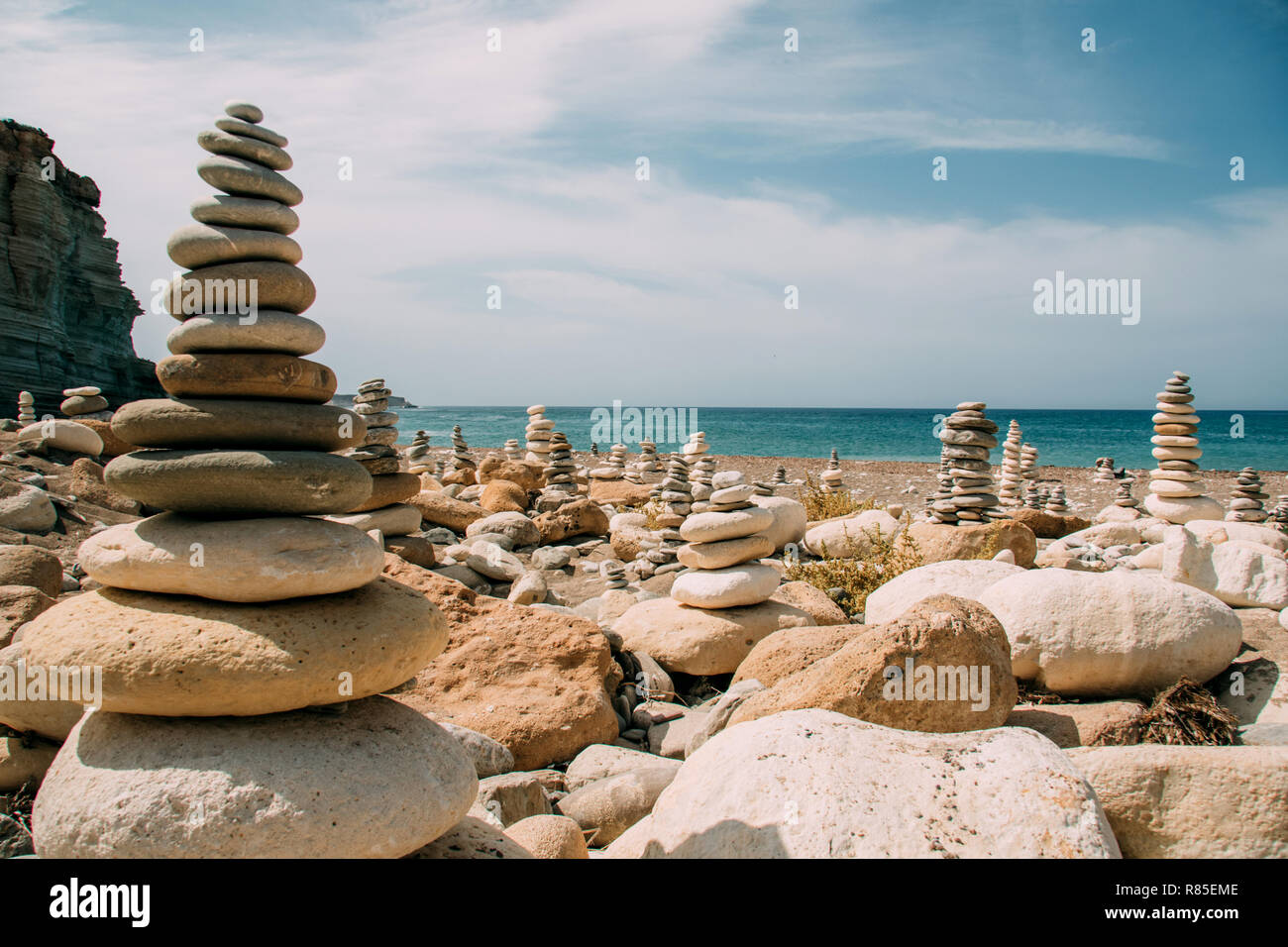 Lara Beach nella penisola di Akamas, isola di Cipro, Paphos Foto Stock