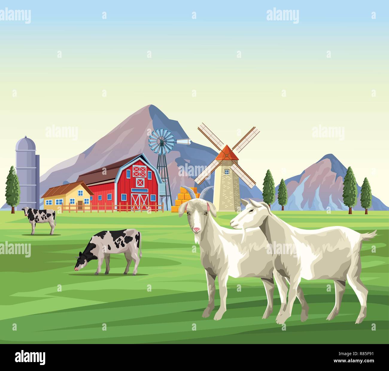 Gli animali della fattoria cartoni animati Immagine e Vettoriale - Alamy