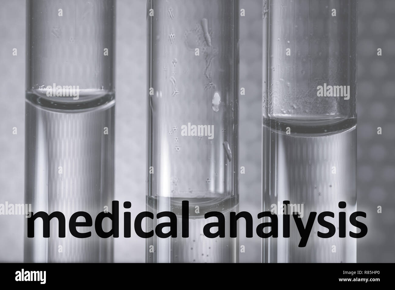 Test Medici nei tubi. Analisi medica foto. Foto Stock