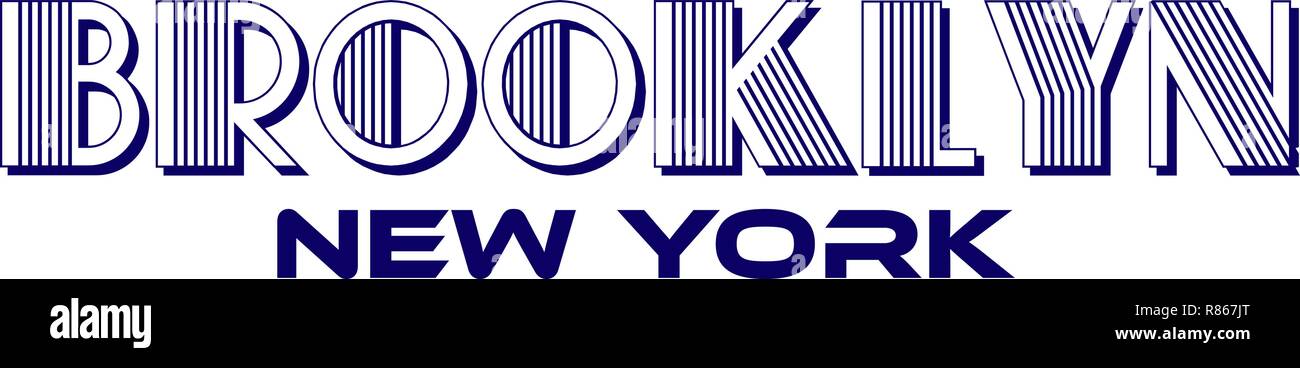 Brooklyn New York City Urban Tipografia per serigrafia abbigliamento Stampa Design Moderno. Illustrazione Vettoriale