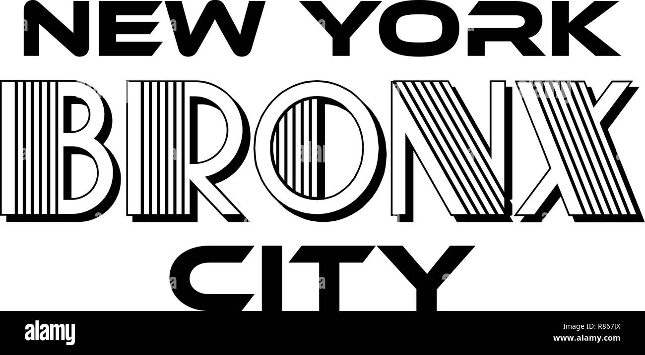 Bronx New York City Urban Tipografia per serigrafia abbigliamento Stampa Design Moderno. Illustrazione Vettoriale