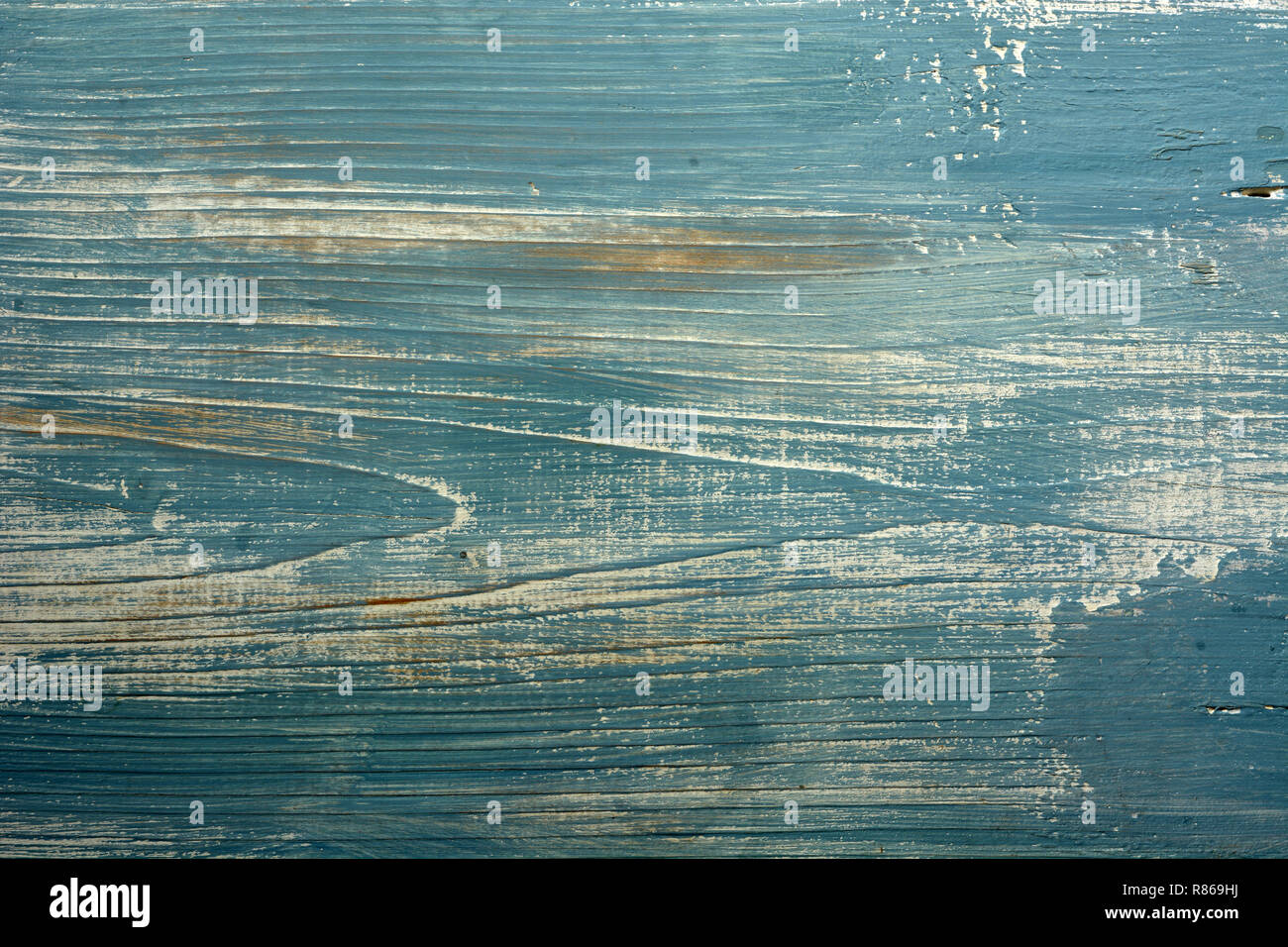 Vecchio tavolo in legno di colore blu - primo piano Foto Stock