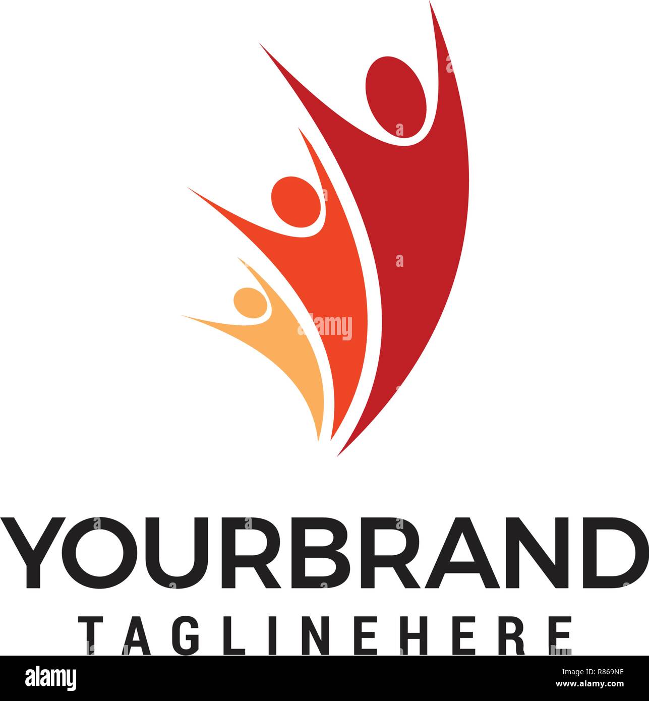 Famiglia astratta icona. Insieme simbolo logo vettoriale Illustrazione Vettoriale