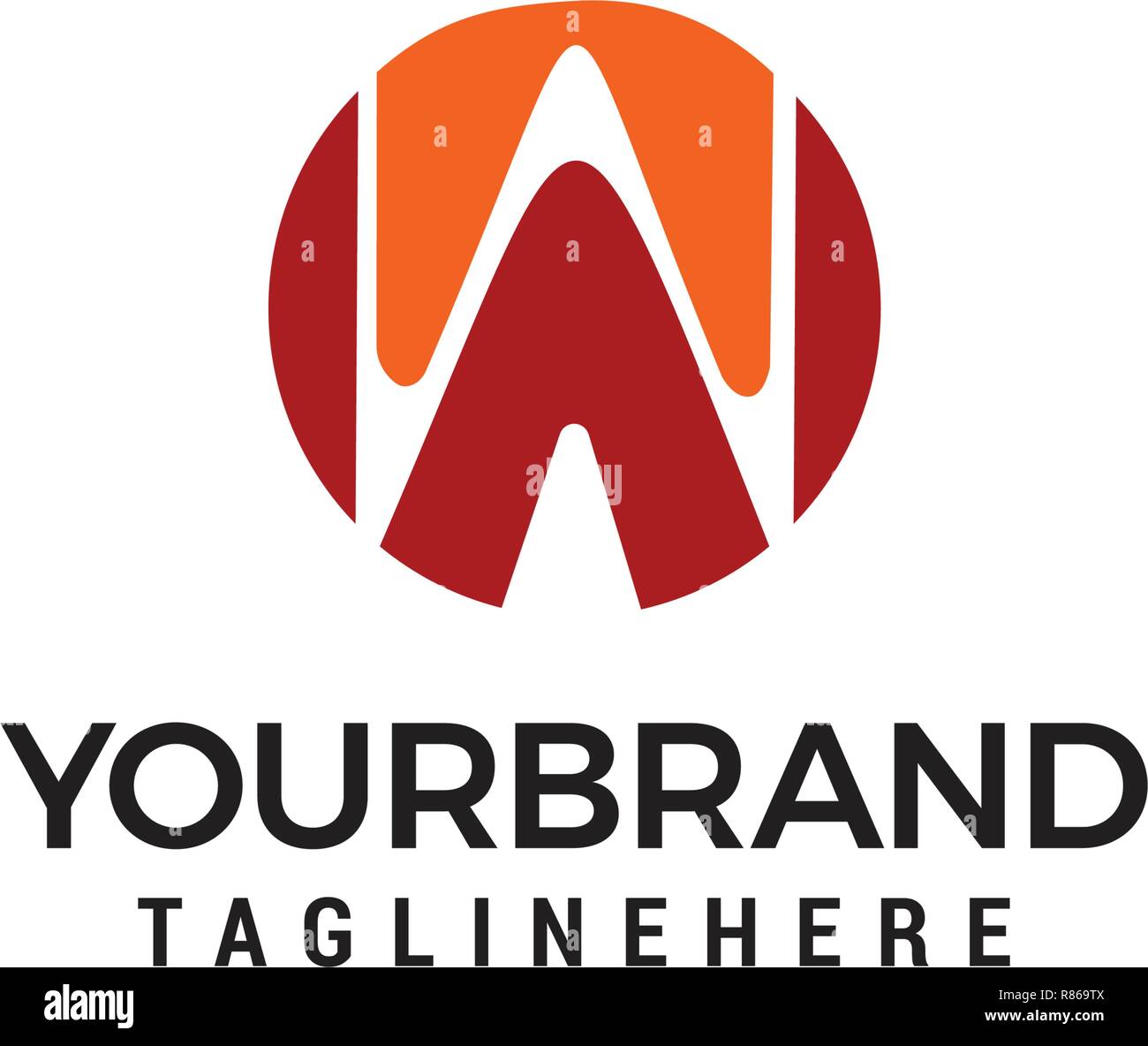 Lettera W logo,cerchio Logo symbol vettore modello Illustrazione Vettoriale