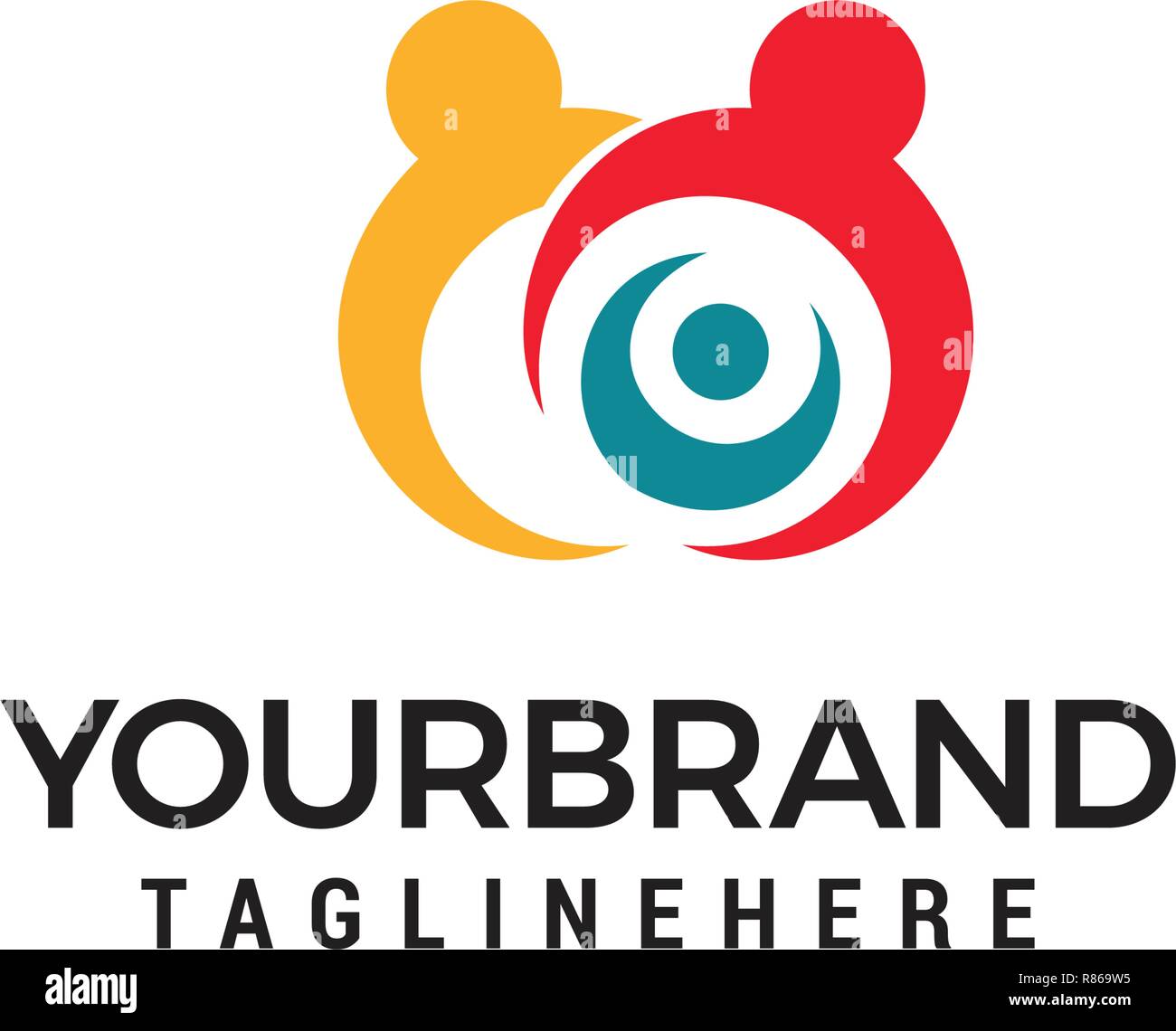 Famiglia astratta icona. Insieme Logo symbol vettore modello Illustrazione Vettoriale