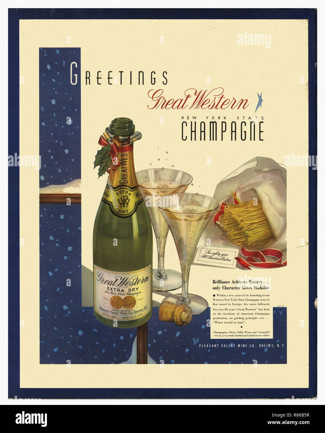 Great Western Champagne - Vintage poster pubblicitario Foto Stock