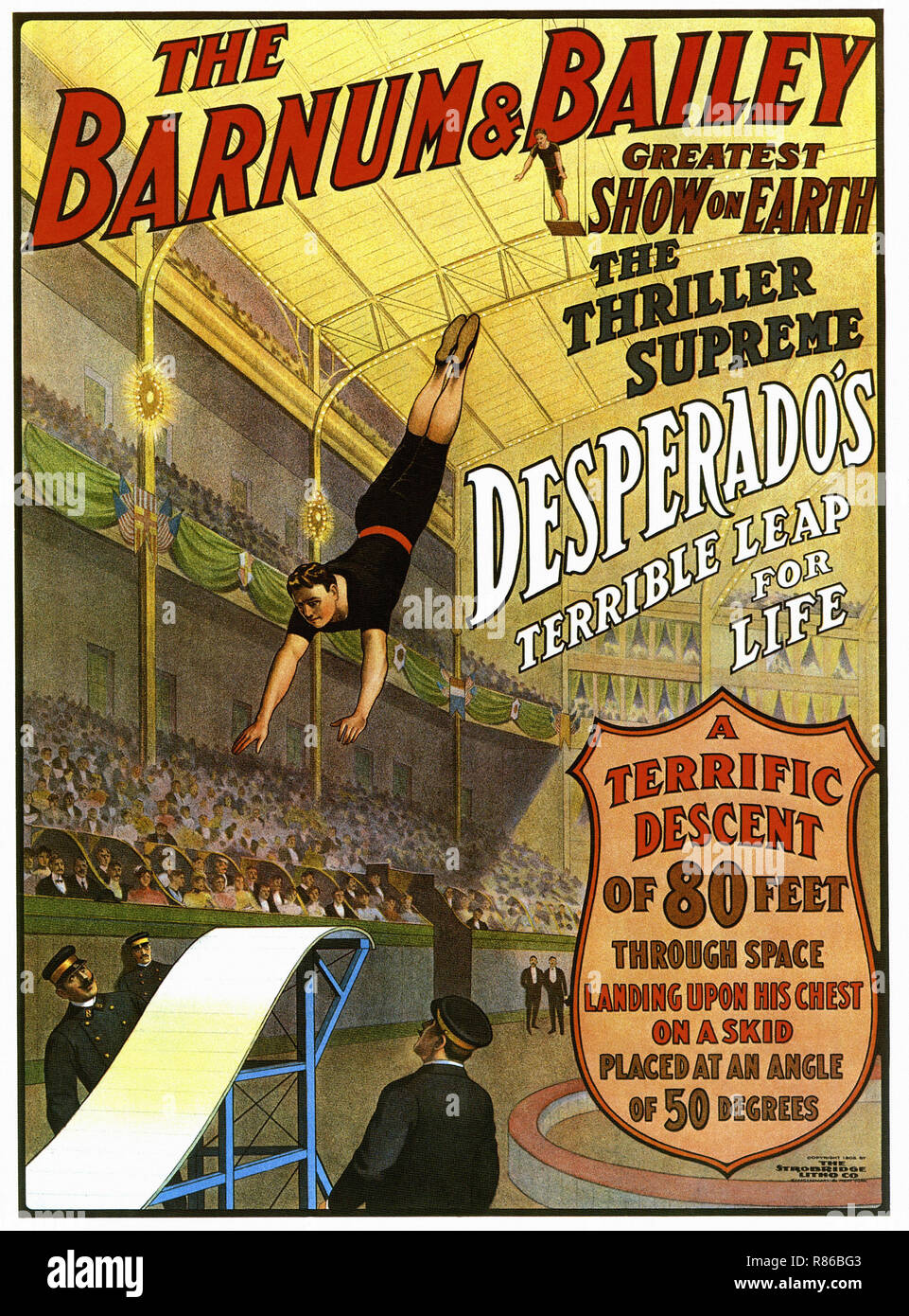 Saltando Desperado circo Barnum - Vintage poster pubblicitario Foto Stock