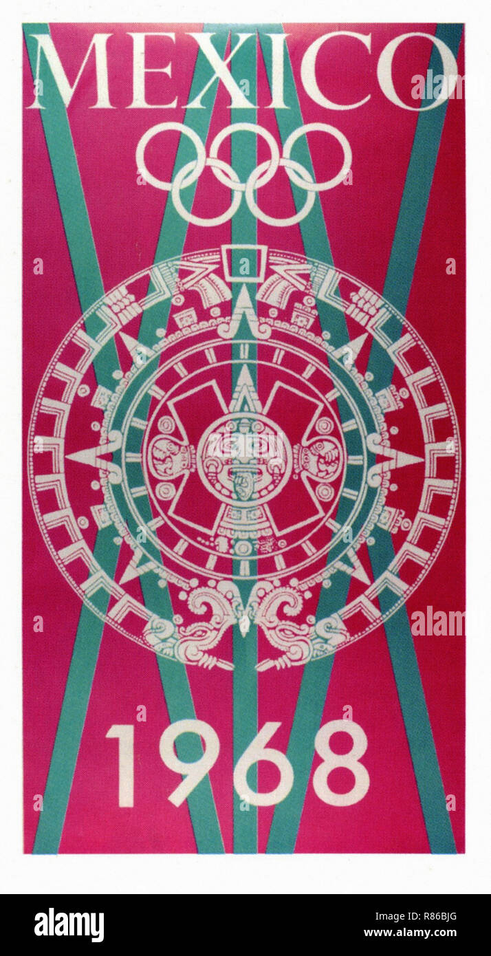 Città del Messico 1968 Giochi olimpici - Vintage poster pubblicitario Foto Stock