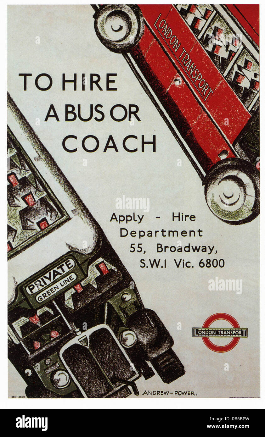 Trasporti di Londra - Vintage poster pubblicitario Foto Stock