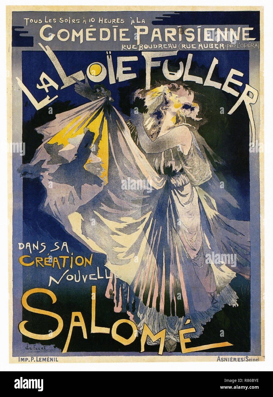 Salome par la Comedie Parisienne Loie Fuller - Vintage poster pubblicitario Foto Stock