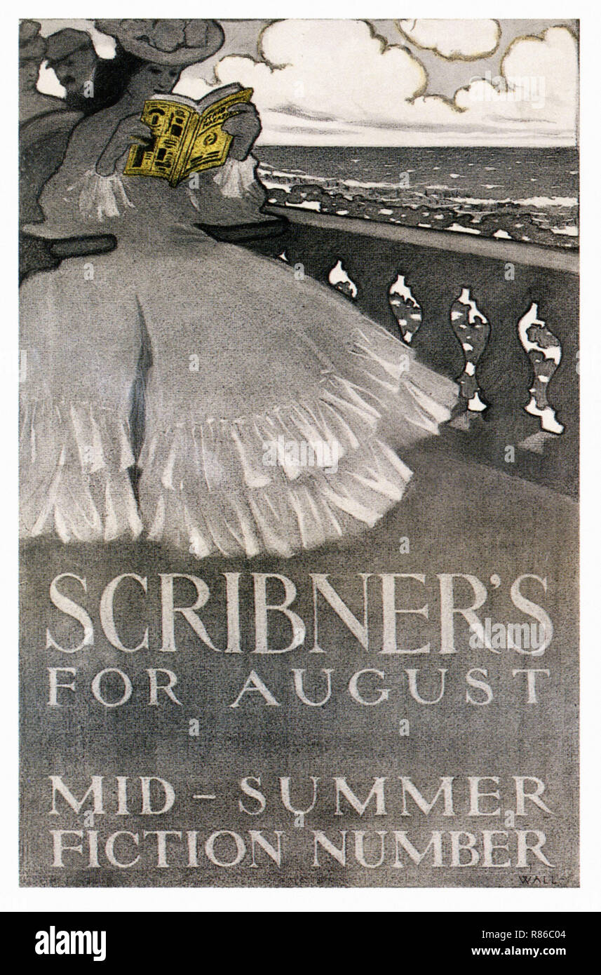 Scribners per il mese di agosto - Vintage poster pubblicitario Foto Stock