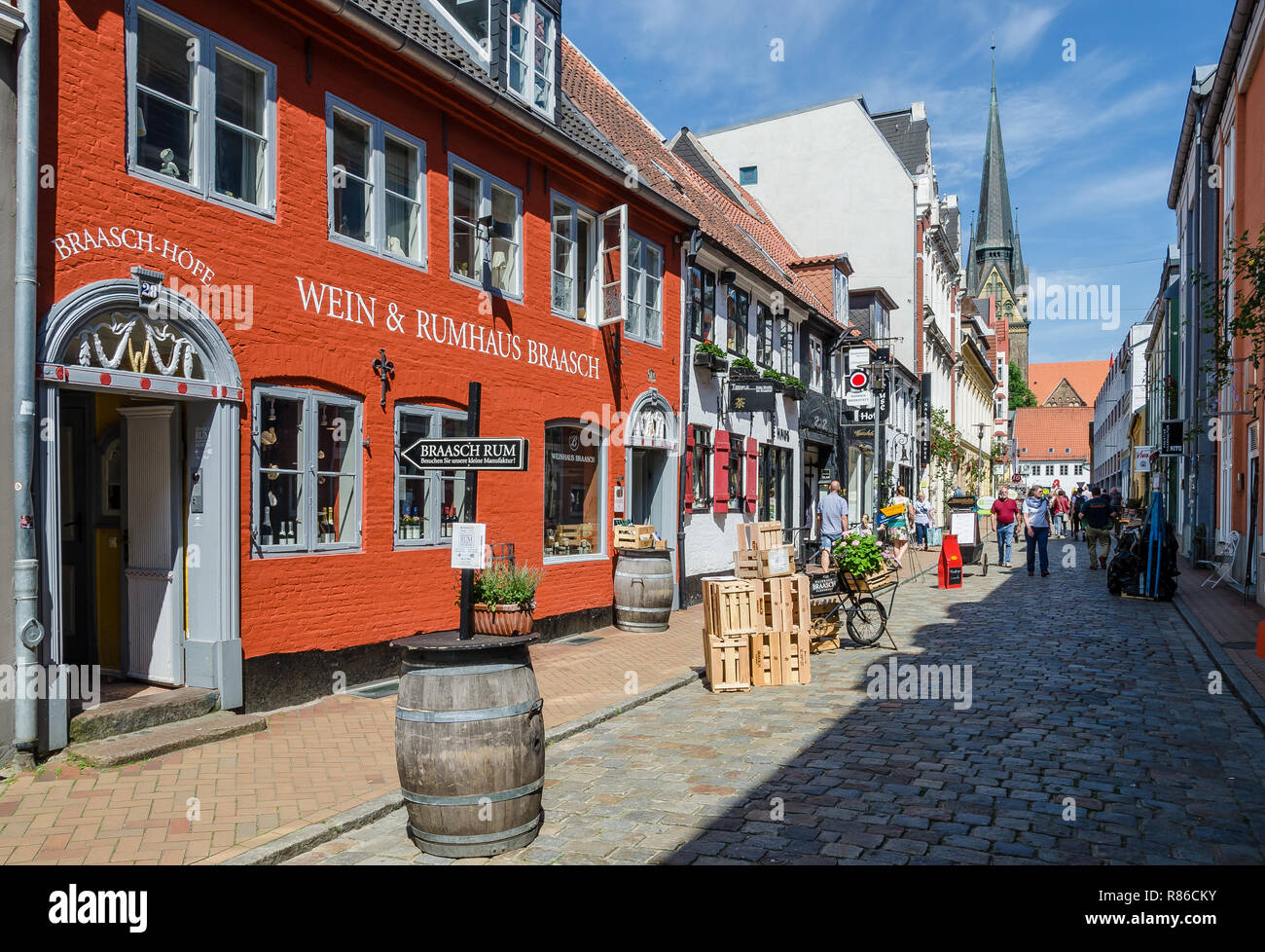 Non si tratta solo di un secolare e fiorente e rum e liquori industria che caratterizza il volto della città di Flensburg; Foto Stock