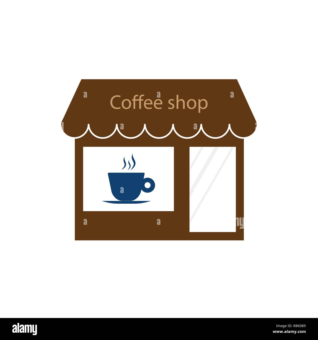 Commercio, coffee shop, icona store. Illustrazione Vettoriale. Illustrazione Vettoriale