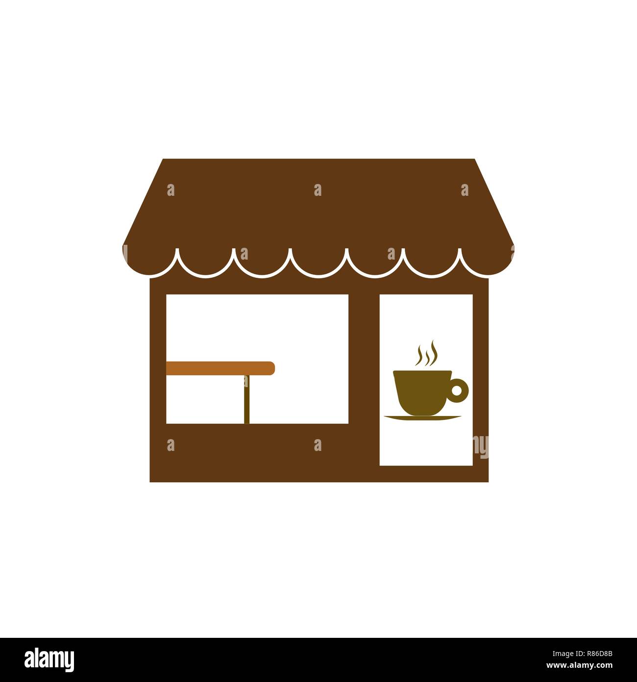 Commercio, coffee shop, icona store. Illustrazione Vettoriale. Illustrazione Vettoriale
