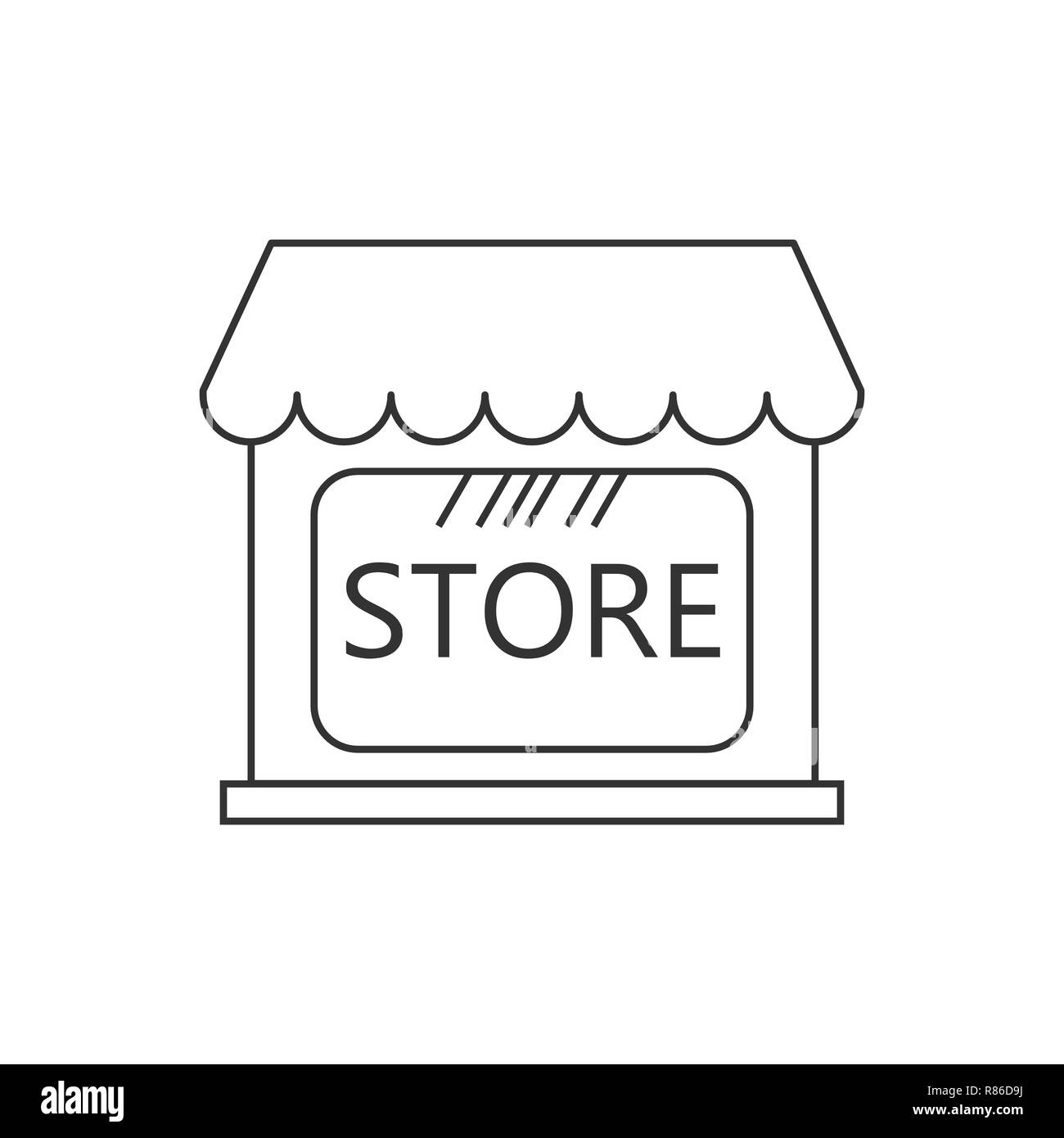 Commercio, shop, icona store. Illustrazione Vettoriale. Costruzione Illustrazione Vettoriale