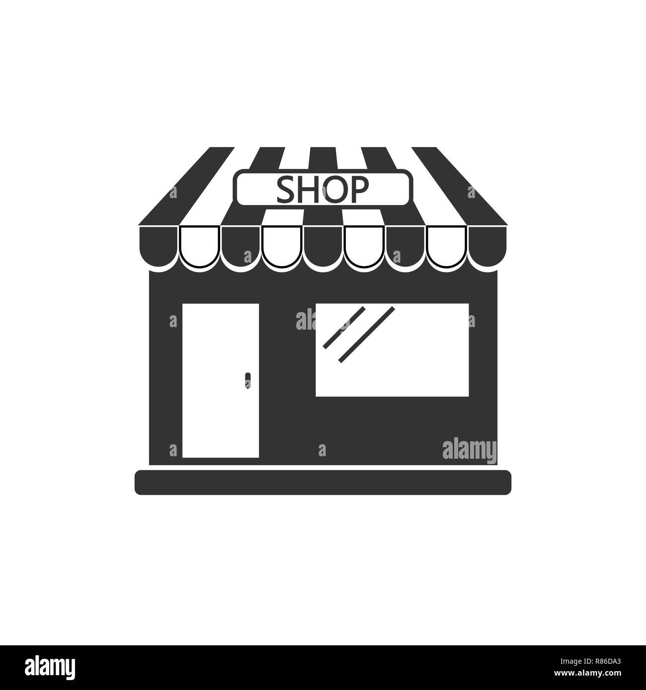 Commercio, shop, icona store. Illustrazione Vettoriale. Costruzione Illustrazione Vettoriale