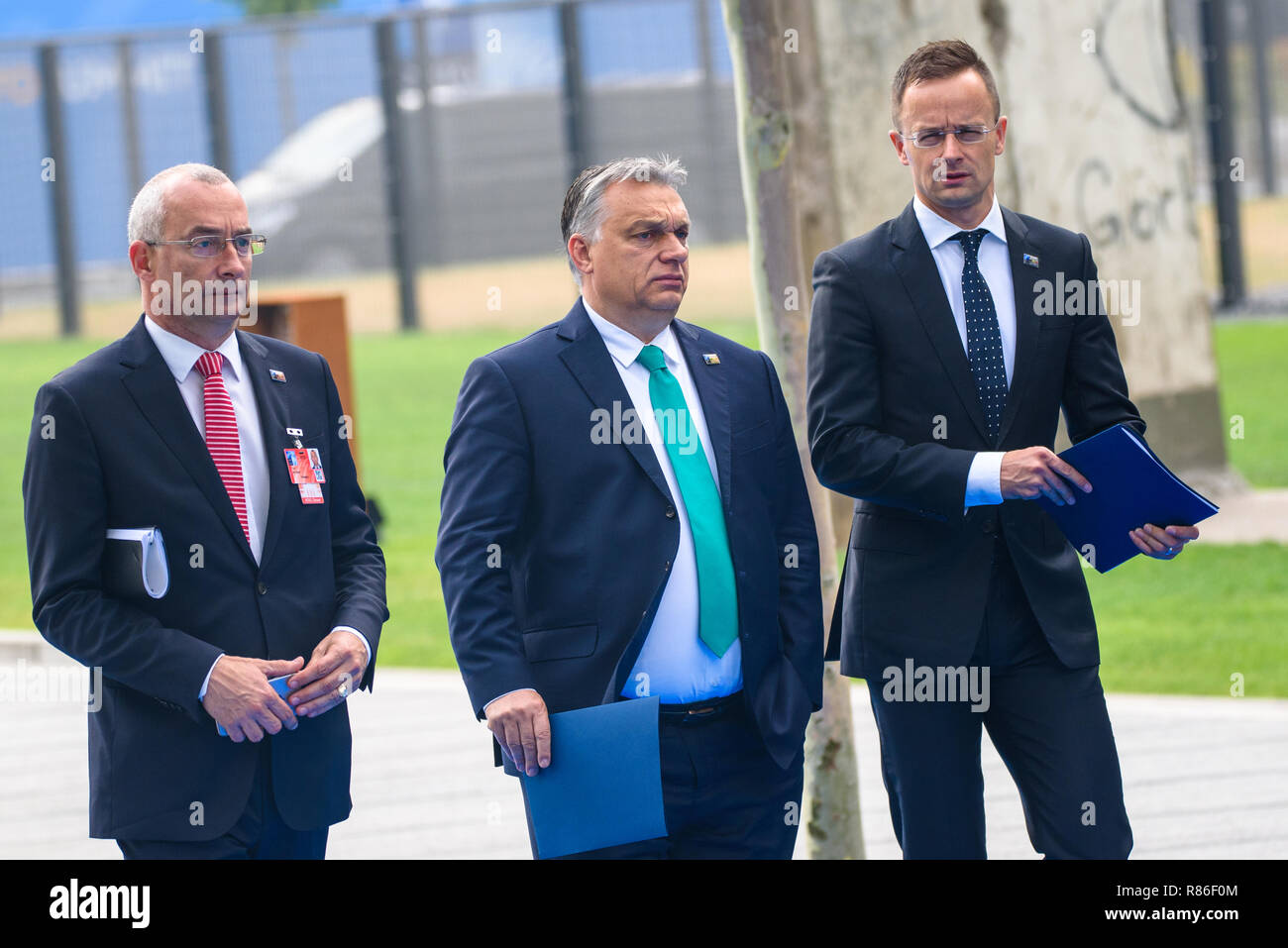 12.07.2018. Bruxelles, Belgio. I leader del mondo arrivando alla NATO (Organizzazione del Trattato del Nord Atlantico) Summit 2018 Foto Stock