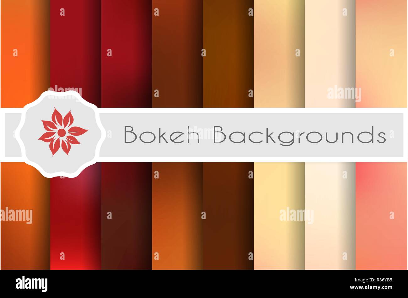 Bokeh sfondi insieme di sfondi decorativi per design e artigianato artigianato Illustrazione Vettoriale