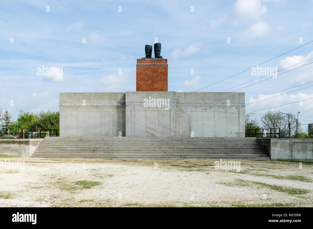 Stalin stivali, Memento Park, Budapest, Ungheria Foto Stock