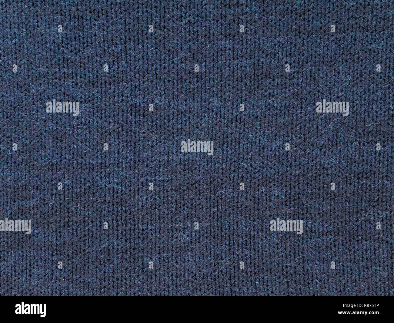 Blu scuro freddo cotone meteo maglione vestito tessuto swatch Foto Stock