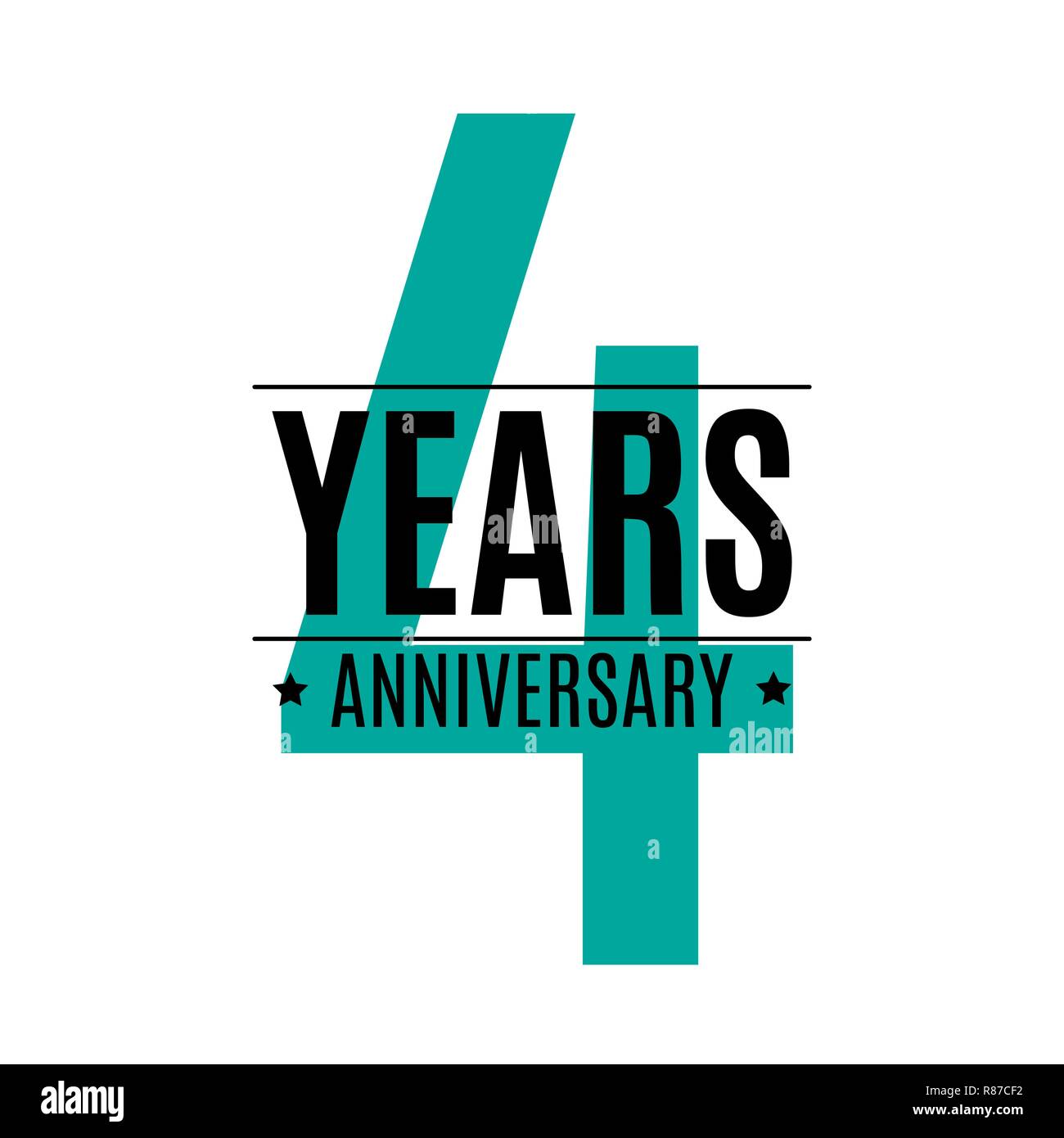 Il logo del modello 4 anni di anniversario illustrazione vettoriale EPS10 Illustrazione Vettoriale