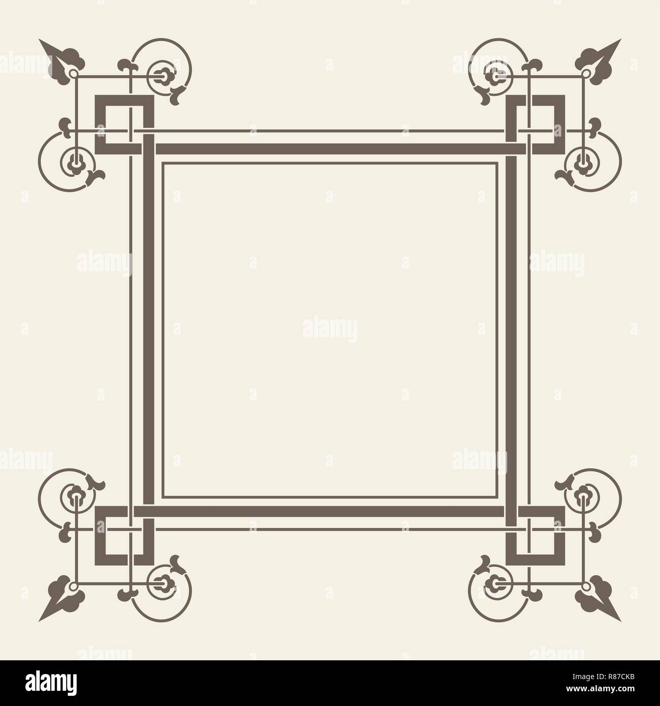 Vettore decorativi vintage cornice quadrata Illustrazione Vettoriale