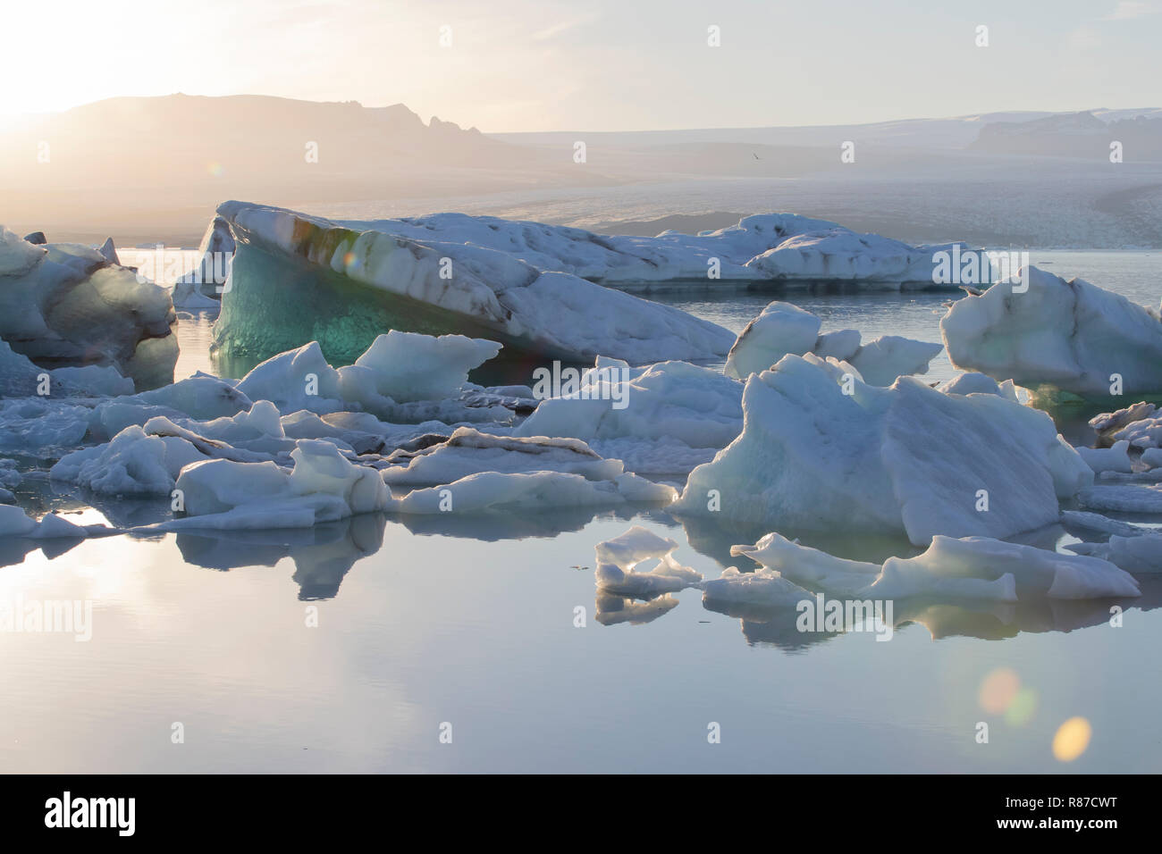 Jökulsárlón Laguna, a sud-est dell'Islanda Foto Stock