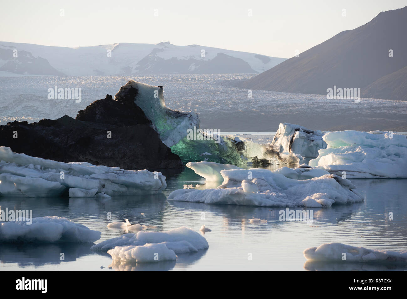 Jökulsárlón Laguna, a sud-est dell'Islanda Foto Stock